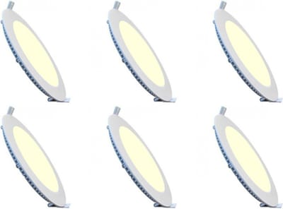 LED Downlight Inbouwspot 6 Stuks - Kingtron Thin - 3W 220lm 120° Bundelhoek - Warm Wit 3000K - IP40 - Rond - Wit - Ø85mm Buitenmaat - Ø70mm Zaagmaat