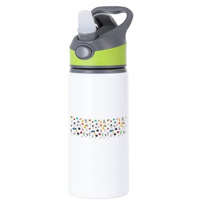 Hacebo® - Ruimte waterfles met rietje groen - Ruimte - Astronaut - ruimteschip - water fles - 650ML