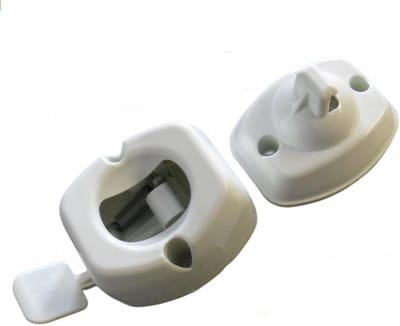 Deurhouder Caravan - Vangst Buitendeur - Caravan Deur - Veerbelast Ontgrendelingsmechanisme - 40x40x40mm - Wit