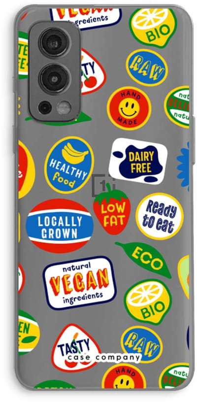 Case Company® - Hoesje geschikt voor OnePlus Nord 2 5G hoesje - Fruitsticker - Soft Cover Telefoonhoesje - Bescherming aan alle Kanten en Schermrand