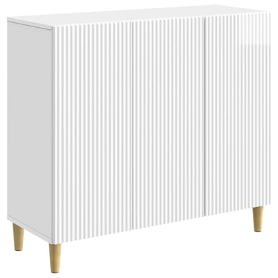 vidaXL - Dressoir - Hoogglans - Wit - 89 - x - 34,5 - x - 80 - cm - Bewerkt - hout