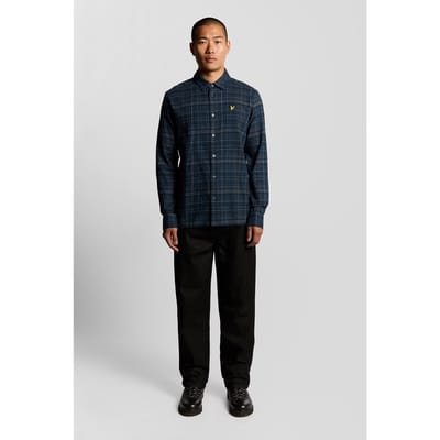 Lyle & Scott Checked Flannel Shirt Dark Navy/tree Green Taglia: XS | Camicie Casual Outlet | Uomo | Verde