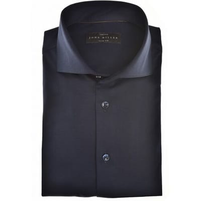 John Miller Overhemd Plain Jersey Cotton Stretch Navy / male