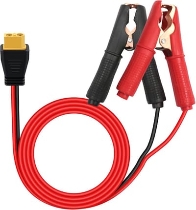 Accukabel met Kroonsteentjes naar XT60 Adapter – 14AWG 20A – Voor Startaccu's en Elektrische Projecten