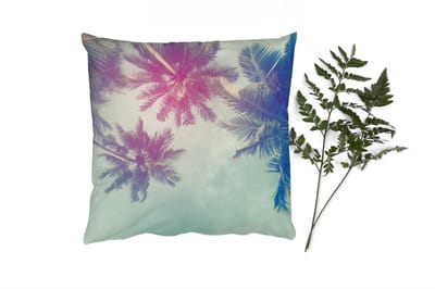 Sierkussens - Kussentjes Woonkamer - 40x40 cm - Palmbomen - Palmbladeren - Palm - Zomer - Tropisch