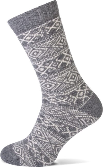 Homesocks bedsokken met wol - Warme huissokken voor de winter - Norwegian winter print - Slaapsokken - 38 - Wit