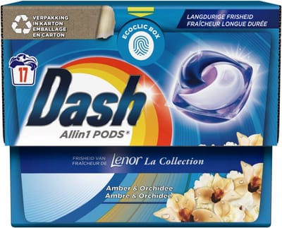 Dash All in 1 Pods Lenor Amber & Orchidee - 17 Wasbeurten