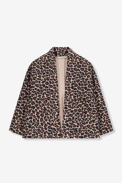 Sissy-Boy - Bruine padded jack met leopard print