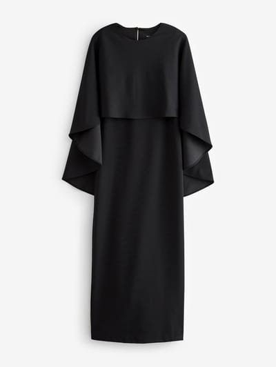 Next - Dames - Lange jurk met cape - Zwart