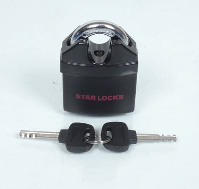 nieuw anti-diefstalhangslot van het merk Star Locks, inclusief 2 sleutels, geschikt voor lasso-kettingen met schakels van maximaal 18 mm