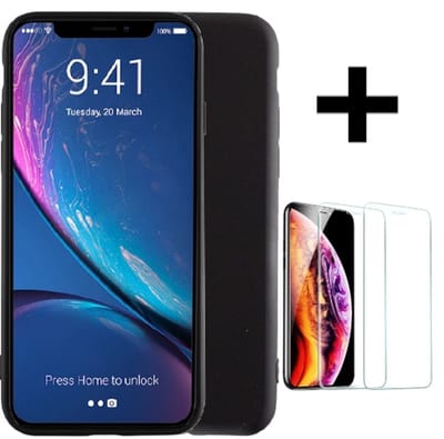 Hoesje Geschikt voor Apple iPhone XS Max silicone back cover/iphone XS max hoesje/iphone XS max achterkant + Gratis screen protector zwart