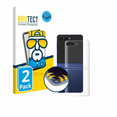 BROTECT - Screenprotector voor Samsung Galaxy Z Flip 7 (Achterkant) - Folie Beschermfolie transparant volledig dekking - 2 Stuks