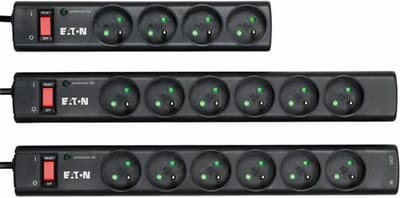 Steckdosenleiste/Uberspannungsschutz - Eaton Protection Strip 6 FR - PS6F - 6 franzosische Steckdosen - Schwarz