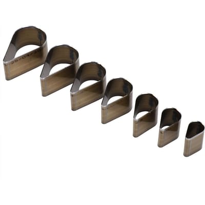 7 Stuks Lederen Ponsgereedschap Druppelvorm DIY Gatponsgereedschap Snelstaal Plastic Doos black