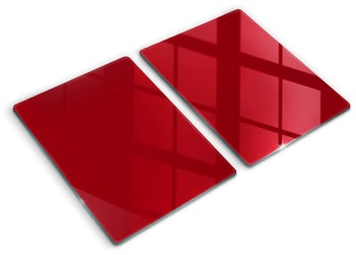Wallfluent Glazen Snijplanken - Rood Snijplanken Glas - 2 stucks 40 cm x 52 cm - Rood Snijplanken van Glas - Glazen Serveerplank - Snijplank van Glas met Print - Antislip Keuken Snijplank Glas