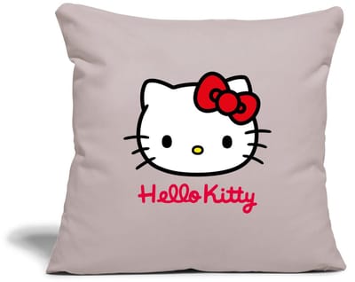Hello Kitty Klassiek Portret Hello Kitty Tekst Sierkussenhoes, 45 x 45 cm