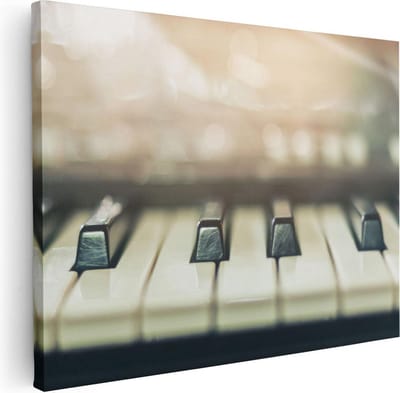 Artaza Canvas Schilderij Muziek - 40x30 cm - Klein - Wanddecoratie Piano - Muurdecoratie Woonkamer - Kamer Accessoires