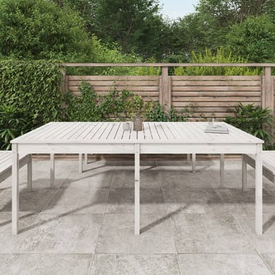 vidaXL - Tuintafel - 203,5x100x76 - cm - massief - grenenhout - wit