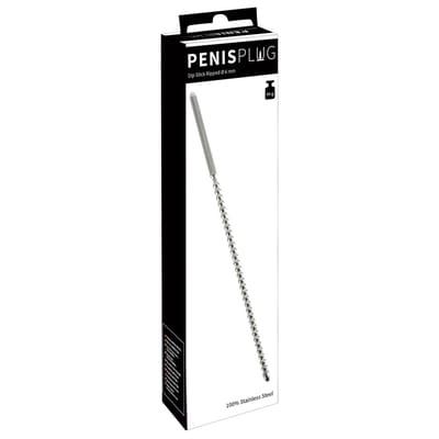 Sextreme – RVS Penis Plug Dilator met Lang Ontwerp en Extra Geribbeld voor Stimulatie - Zilver