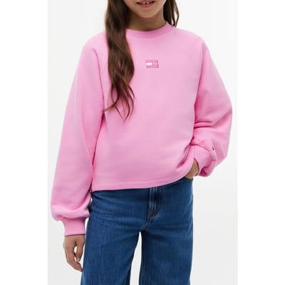 Tommy Hilfiger Girls Tonal Flag Raglan Pink Daisy Größe: 5 | Strickjacken Outlet | kids | Rosa