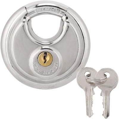 Dailygoods- Slot Roestvrij Staal - Hangslot Buiten - Veiligheidsvergrendeling - 70 mm - 2 Sleutels - Duurzaam en Schokbestendig