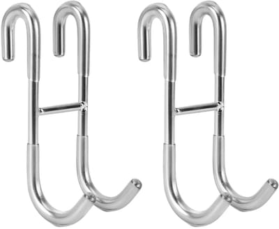 WiseGoods Premium Douchedeur En Handdoekhaken Set 2 Stuks - RVS Voor Frameloze Glazen Douchedeur - Handdoek Haken - Haak Zilver