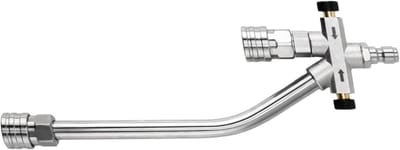 SnelShoppen - Foam Cannon Dual-Connector Accessoire, Hogedrukreiniger Dubbele Tip Aansluiting voor Zeepkanon, 1/4" Snelle Verbinding, Perfect voor Tui