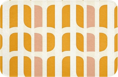 WC mat 60x40 cm - Antislip - Geometrisch - Patroon - Geel - Roze - Toiletmat - Vloermat - Douchemat - Toilet tapijt - Toiletmatten