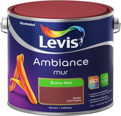 Levis - Ambiance Mur Extra Mat - Robijn - 2,5 L