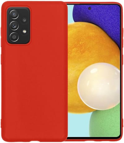 Hoesje - Geschikt voor Samsung Galaxy A52 - Sterk & Shockproof - Hoes Cover - Siliconen Case - Telefoonhoesjes - Rood