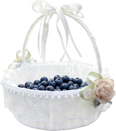 Bloemenmand - Decoratieve mand - Bruiloft ceremonie - Opvouwbaar handvat - 22x8x28 cm - Veelkleurig