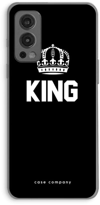 Case Company® - Hoesje geschikt voor OnePlus Nord 2 5G hoesje - King zwart - Soft Cover Telefoonhoesje - Bescherming aan alle Kanten en Schermrand