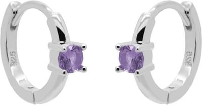 Karma Oorringen Hinged Hoops Single Solid Lavender 12 mm Zilver