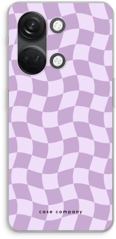 Case Company® - Hoesje geschikt voor OnePlus Nord 3 hoesje - Grid Paars - Soft Cover Telefoonhoesje - Bescherming aan alle Kanten en Schermrand