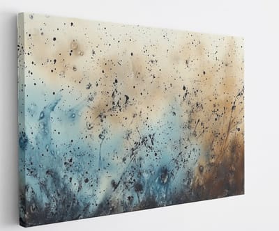 Saammp Canvas Schilderij - dynamische spikkels - Abstract - 45x30 - Foto op canvas - Wanddecoratie - Muurdecoratie Woonkamer - Slaapkamer decoratie - Canvas Print