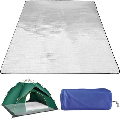 Vouwbare Aluminium Isolatiematten voor Kamperen, Picknicken en Strand, Waterdichte Bodem, 200 x 200 cm
