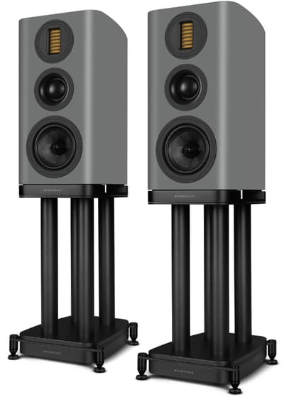 Wharfedale EVO 5.2 Boekenplank Speakers met stands - Hifi Stereo Set - Passieve Speaker - 3-Weg Luidsprekers - Grijs