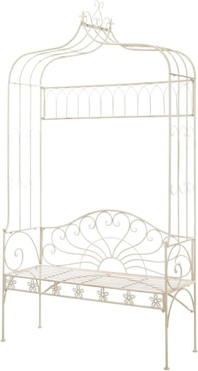 Tuinbank - Houten zitbank - Buiten Zitten - Antieke Stijl - 122 cm - Antiekwit