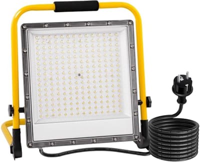 200W LED Bouwlamp met IP66 Waterdichte Werklamp, 6500K Koud Wit Licht, 20000 Lumen voor Werkplaats en Bouwplaats