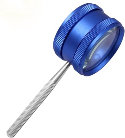 Handheld Vergrootglas 35x met Metaal Handvat voor Kinderen en Hobbyisten - Perfect voor Antieke Sieraden en Ambachten (50mm/2.7inch) UC28 Blauw