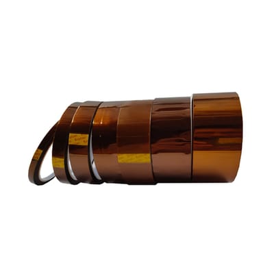 Afplaktape, bruin, metallic, breedte: 10 mm, hittebestendig, gemakkelijk af te scheuren zonder resten, gemaakt van polyimide, lengte: 30 m