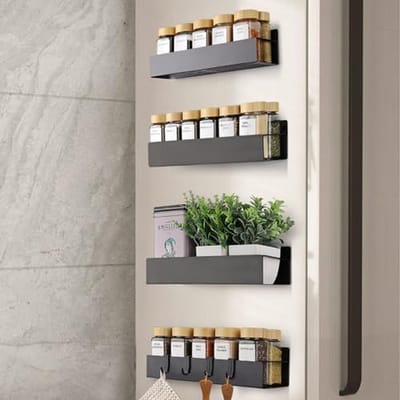 Magnetische Kruidenshelf voor Koelkast - Sterke Magnetische Plank voor Keukenorganisatie - 4 Pack