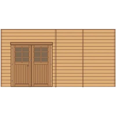 Solid Voorwand Met Dubbele Deur ‘s7746’ Geïmpregneerd Hout 480x245cm