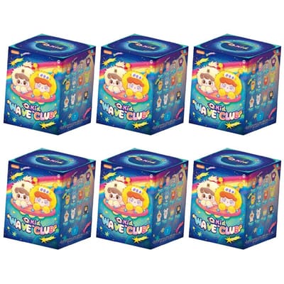 JOTOYS Q Kid Wave Club Mini Vinyl Blind Box Schattige Buitenaardse Pop Tas Bedel Decoratie Sleutelhanger Trendy Speeltje Mystery Box Verrassingscadeau blue