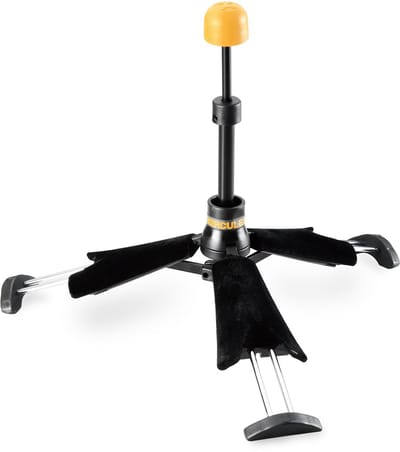 Hercules standaard voor klarinet met lessenaar in handige etui. Serie TravLite zeer licht en compact