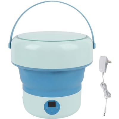 Mini Machine à Laver Efficace Pliable Portable Machine à Laver pour Petits Vêtements Vêtements de Bébé bleu