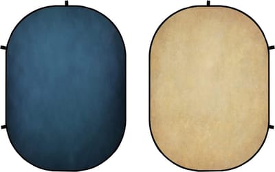 JGS ® Opvouwbare Fotografie Achtergrond voor Studio, Videovergaderingen en Buitensessies in Blauw/Beige