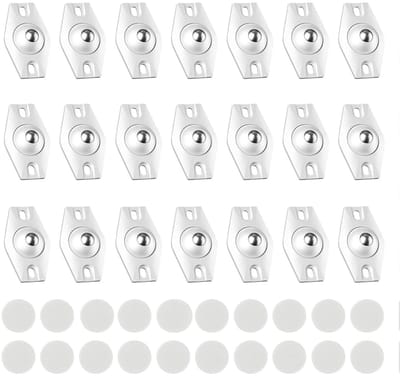 Dailygoods- Ball Rollers 20 Stuks - Zwenkwielen - Meubelwielen - Zelfklevend - Geschikt voor Kleine Meubels - Tot 20 kg Draagvermogen