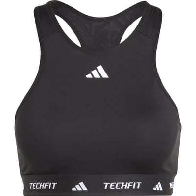 adidas Performance TECHFIT Medium-Support High-Neck Beha - Dames - Zwart- XS A-B