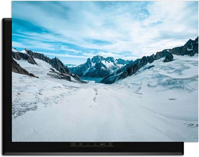 KitchenArt - Frozen Peaks – Inductie Beschermer - 78x52 cm - Kookplaat Beschermer - Luxe Afdekplaat Inductieplaat - Anti-slip & Oprolbaar - Beschermmat Inductiekookplaat